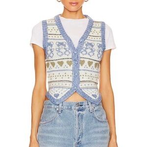 Danielle Guizio Blue Sweet Bear Vest